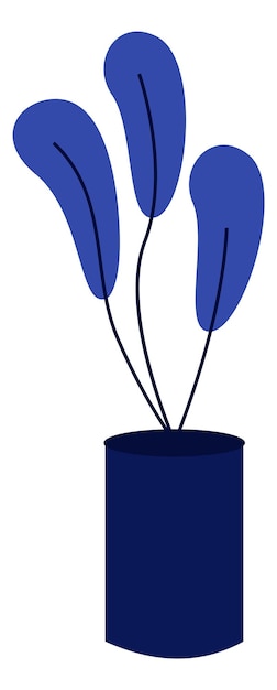 Plant in flowerpot icon Dark blue home decoration