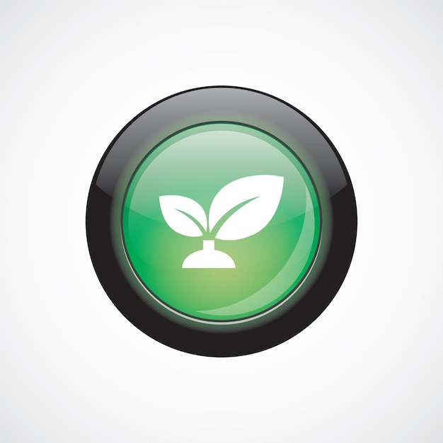 Завод стекла знак значок зеленая блестящая кнопка. кнопка веб-сайта пользовательского интерфейса