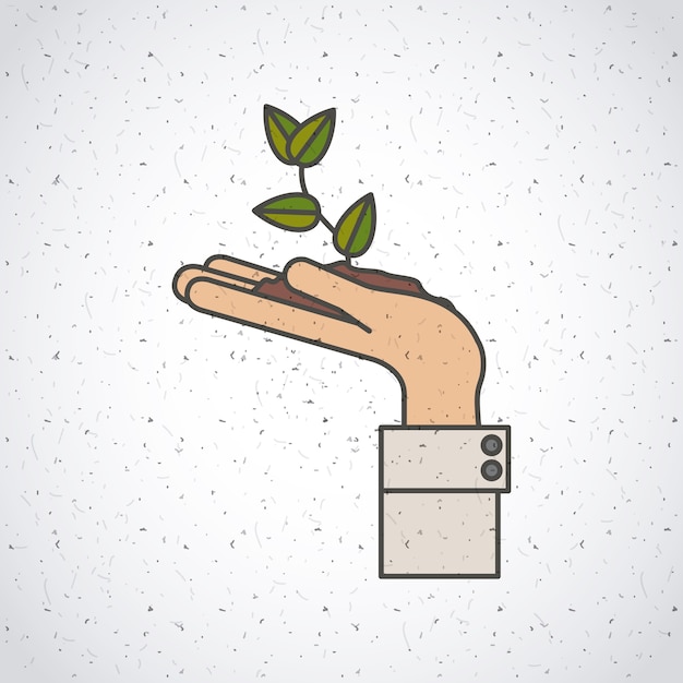 Plant over hand icon