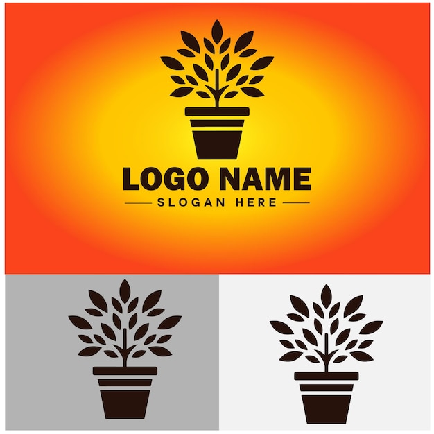 Plant icon logo green leaf seedling growing plant eco technology environment silhouette vector logo