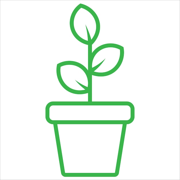 Vector plant in bloempot icoon vector illustratie symbool