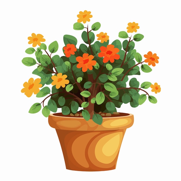 plant in een pot in cartoon natuur illustratie