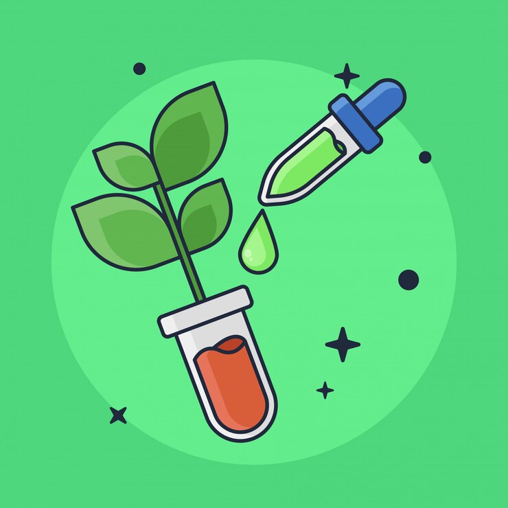 वेक्टर plant and liquid growth illustration