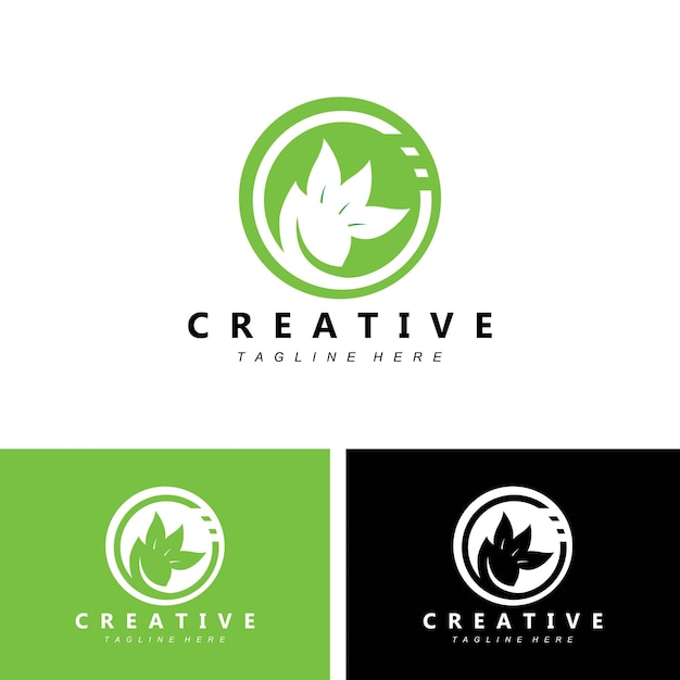 plant and logo design simple minimalist natural concept green decoration