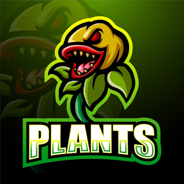 Plant mascotte esport illustratie