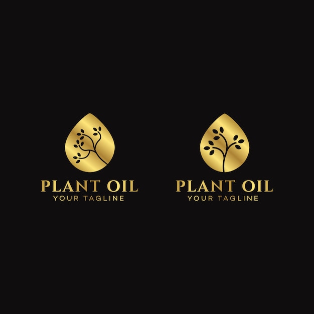 Plant olie logo ontwerpsjabloon