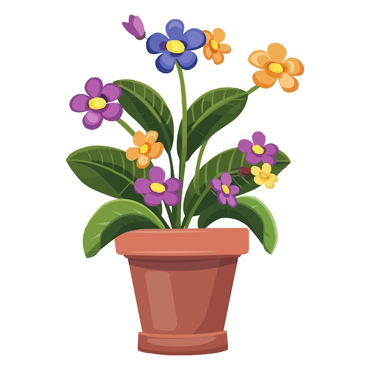 वेक्टर a plant pot flower vector isolated on white solid background