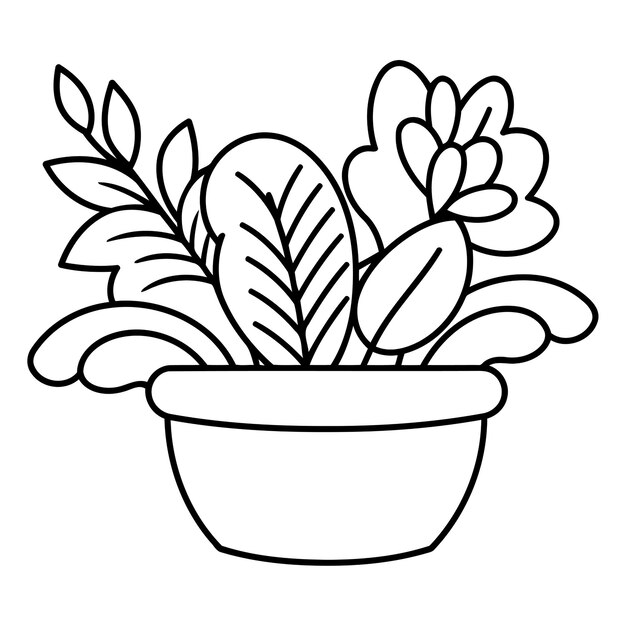 Plant in pot icon Outline plant in pot vector icon for web design isolated on white background