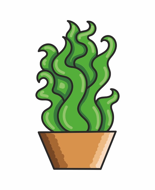 Plant in pot isolated on the white background vector illustration