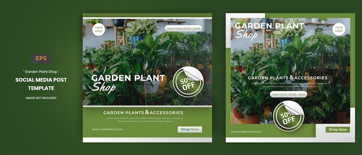Plant shop social media post templates