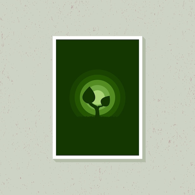 Plant silhouette illustration design for posters and home wall decoration