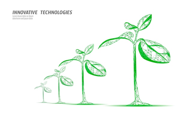 植物の芽の生態学的な抽象的な概念d苗木の葉をレンダリングして惑星の自然環境を救う