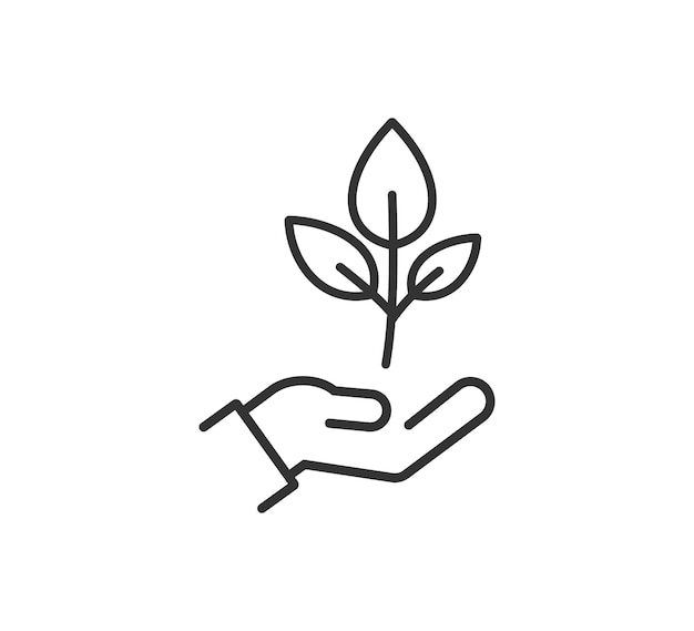 Plant spruit in een handpictogram Vector illustratie ontwerp