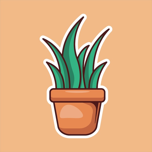 Plant sticker hand drawn coloring