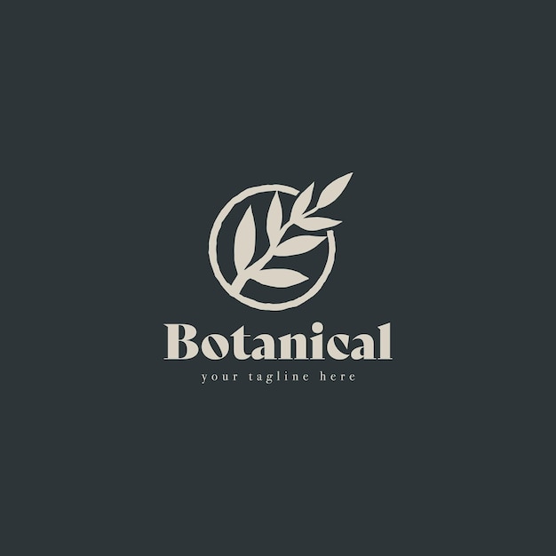 Plant tak hipster minimale logo vector met blad eenvoudige lijn overzicht pictogram Tak blad Monoline Lineart Logo sjabloon vectorillustratie