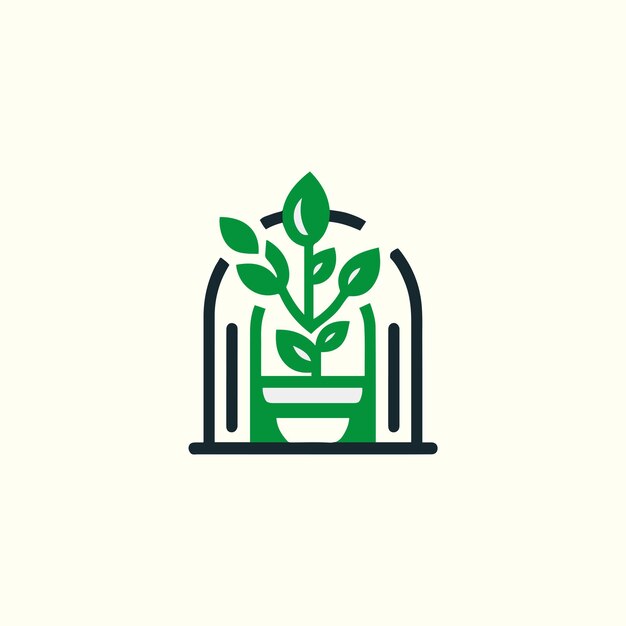 Plant top logo vector template green nature theme logotype