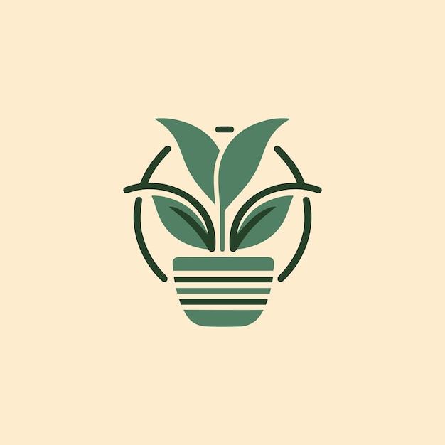 Plant top logo vector template green nature theme logotype