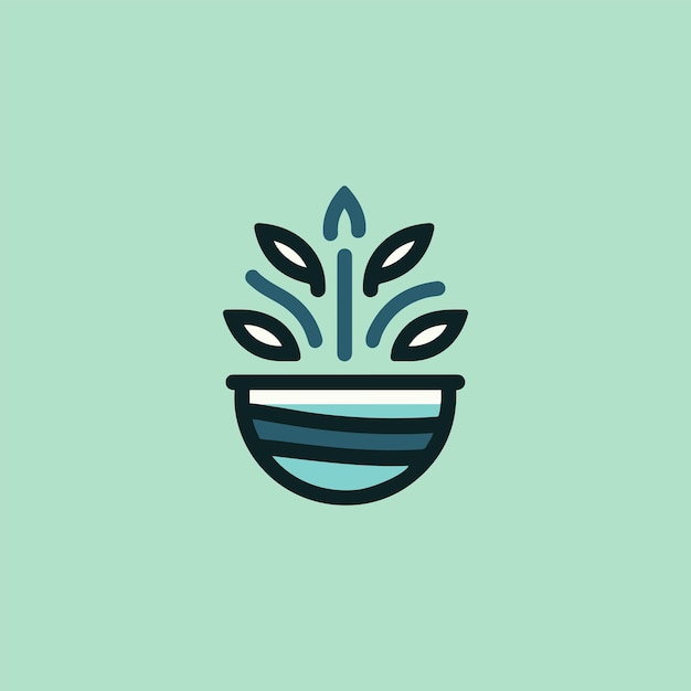 Plant top logo vector template green nature theme logotype