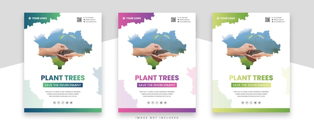 Plant tree flyer template