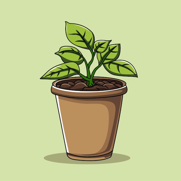 plant tub growing symbol vector illustration