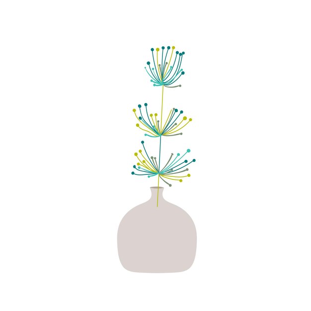 Plant in a vase. Floral composition.