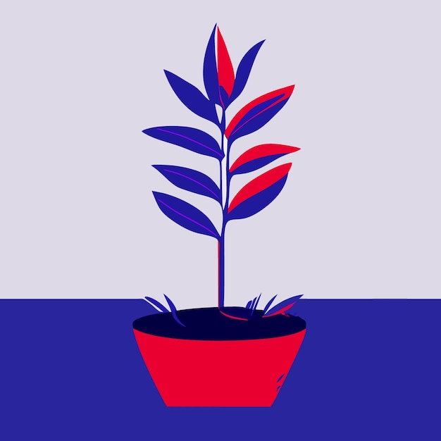Вектор Векторная иллюстрация плоского растения