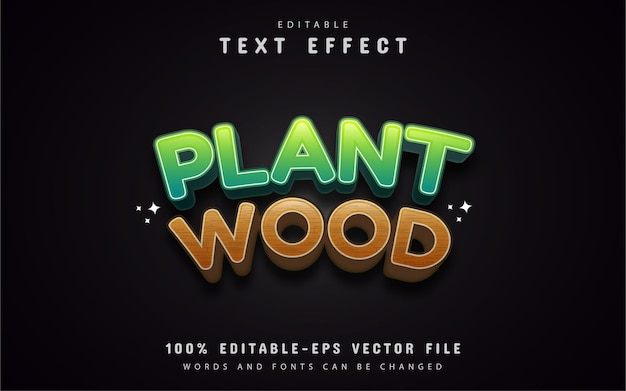 Plant and wood text effect