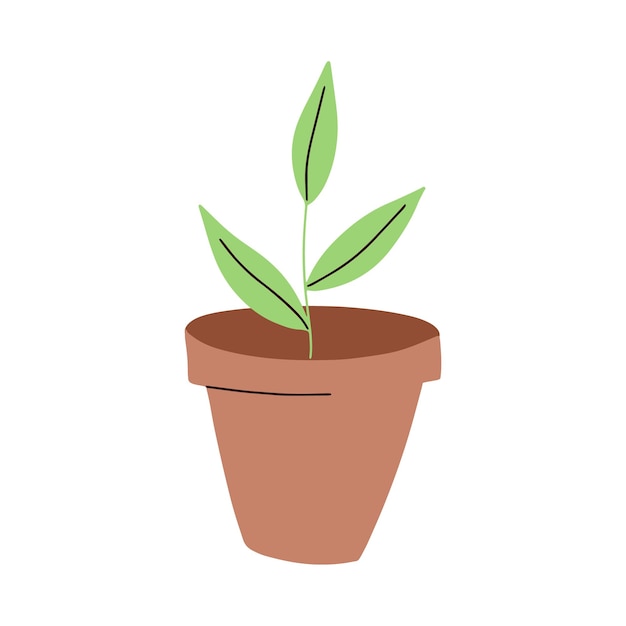 Plantenpot. Vectorillustratie van bloem in een pot