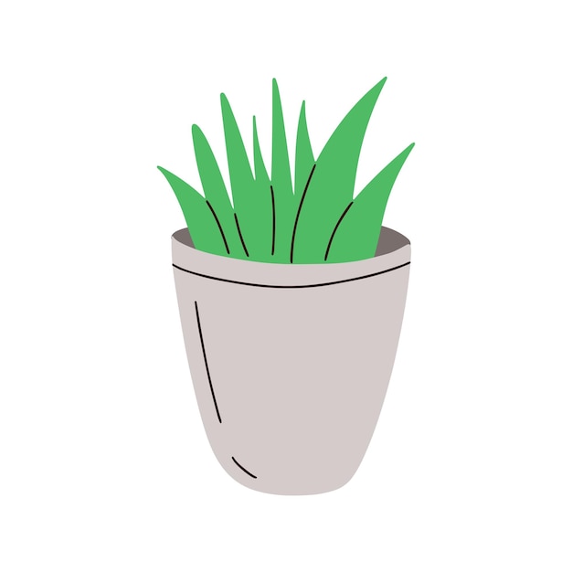 Plantenpot. Vectorillustratie van bloem in een pot