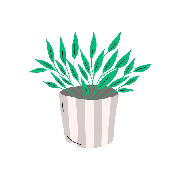 Plantenpot. Vectorillustratie van bloem in een pot