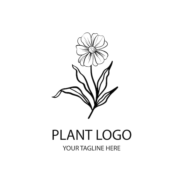 Plantensilhouet zwart-wit