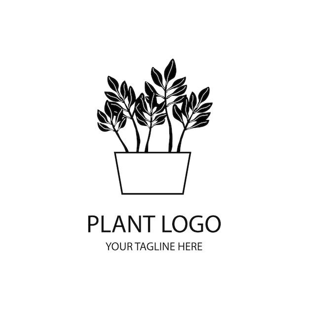 Plantensilhouet zwart-wit