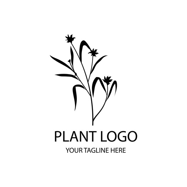 Plantensilhouet zwart-wit