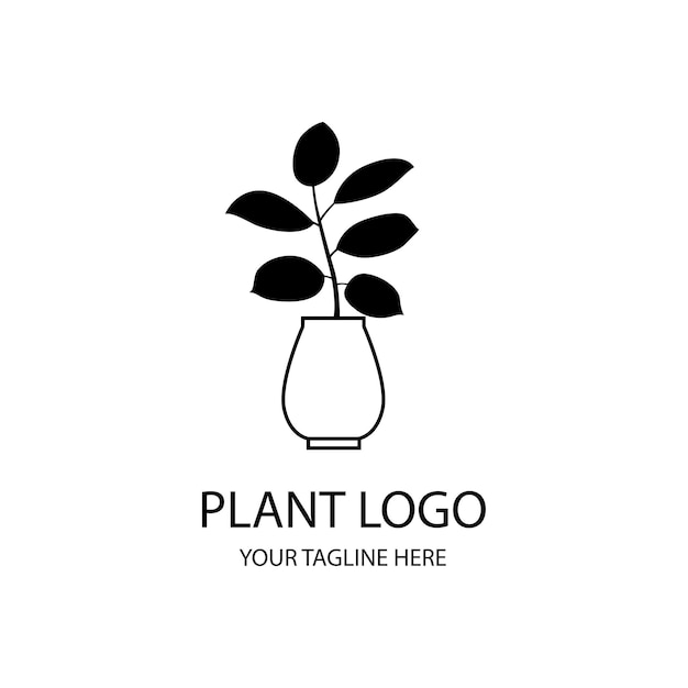 Plantensilhouet zwart-wit