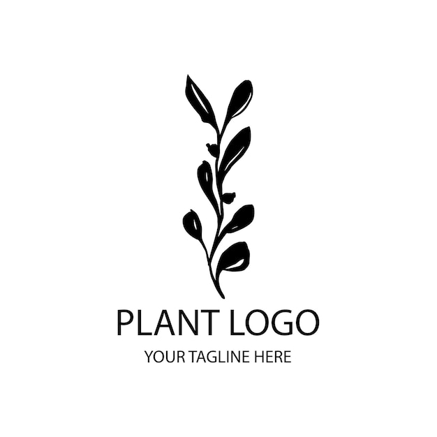 Plantensilhouet zwart-wit