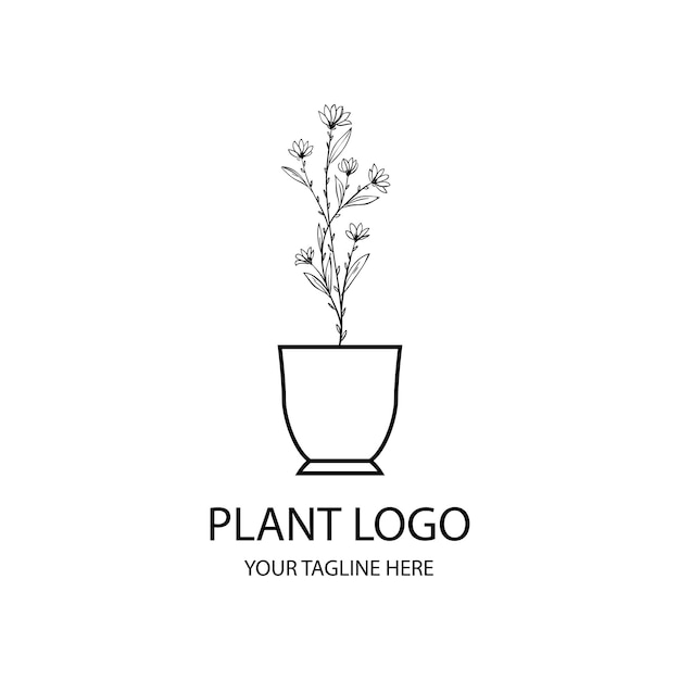 Plantensilhouet zwart-wit