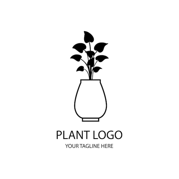 Plantensilhouet zwart-wit