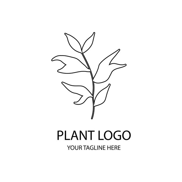 Plantensilhouet zwart-wit