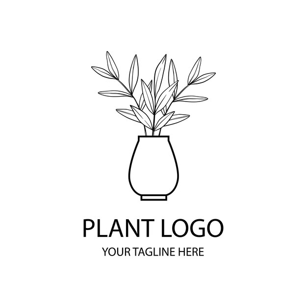 Plantensilhouet zwart-wit