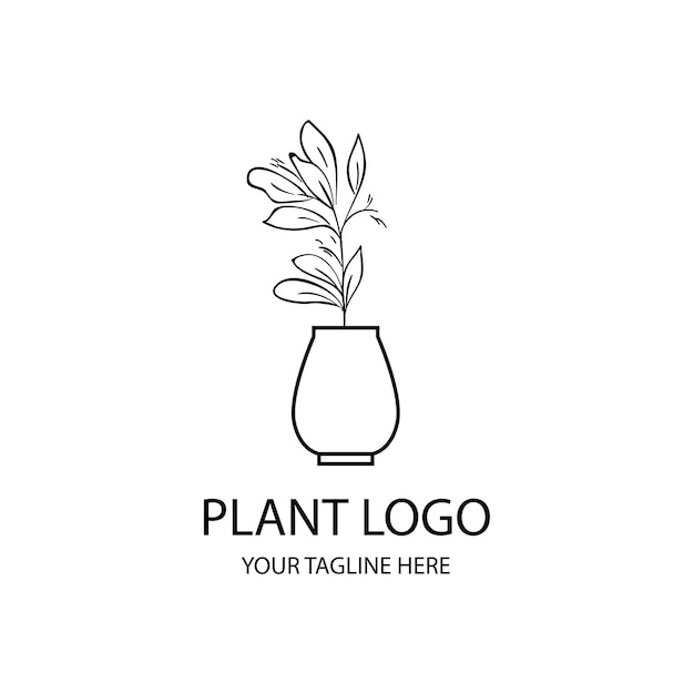 Plantensilhouet zwart-wit