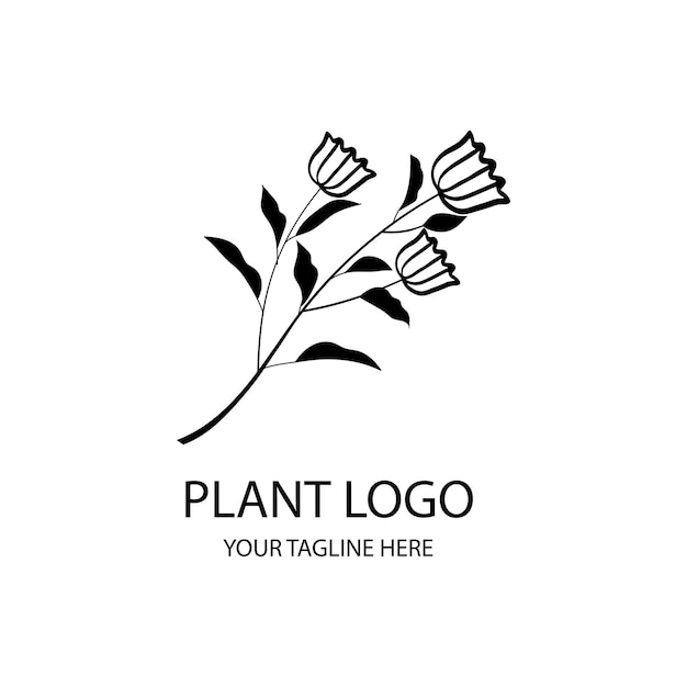 Plantensilhouet zwart-wit