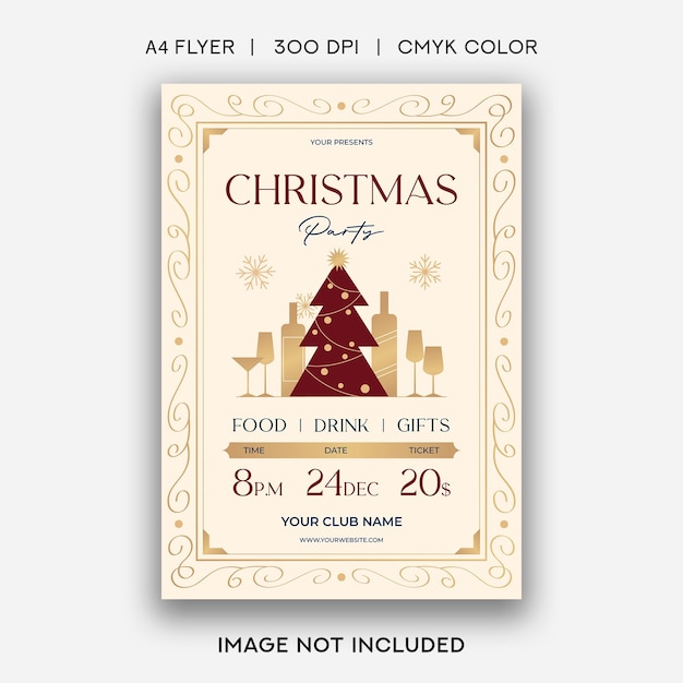Plantilla de folleto para la fiesta de Feliz Navidad