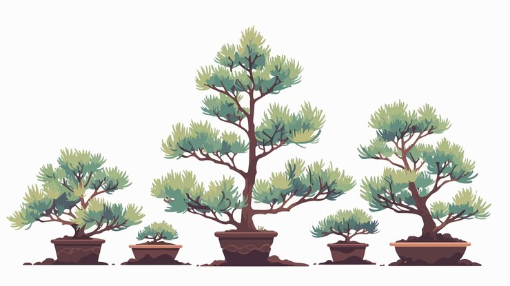 Vector planting chinese juniper stricta into soil gardening image