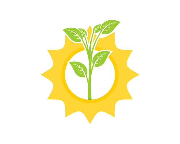 Planting tree in the sunrise logo