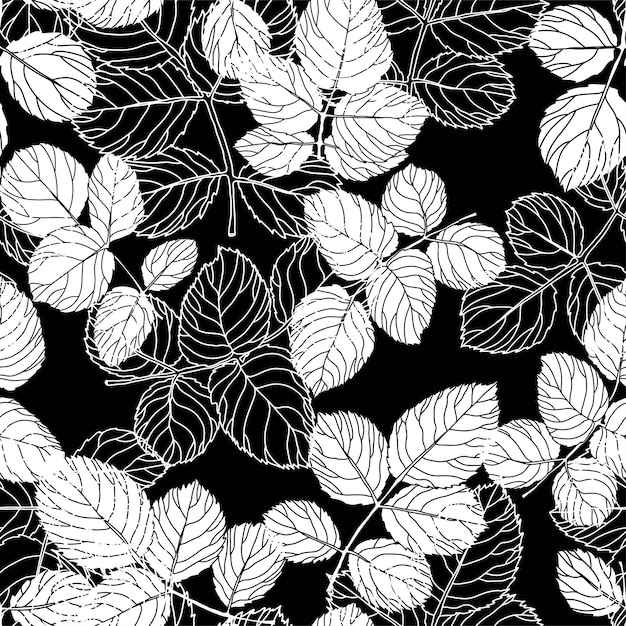 Plantkunde bladeren en gebladerte naadloze patroon vector