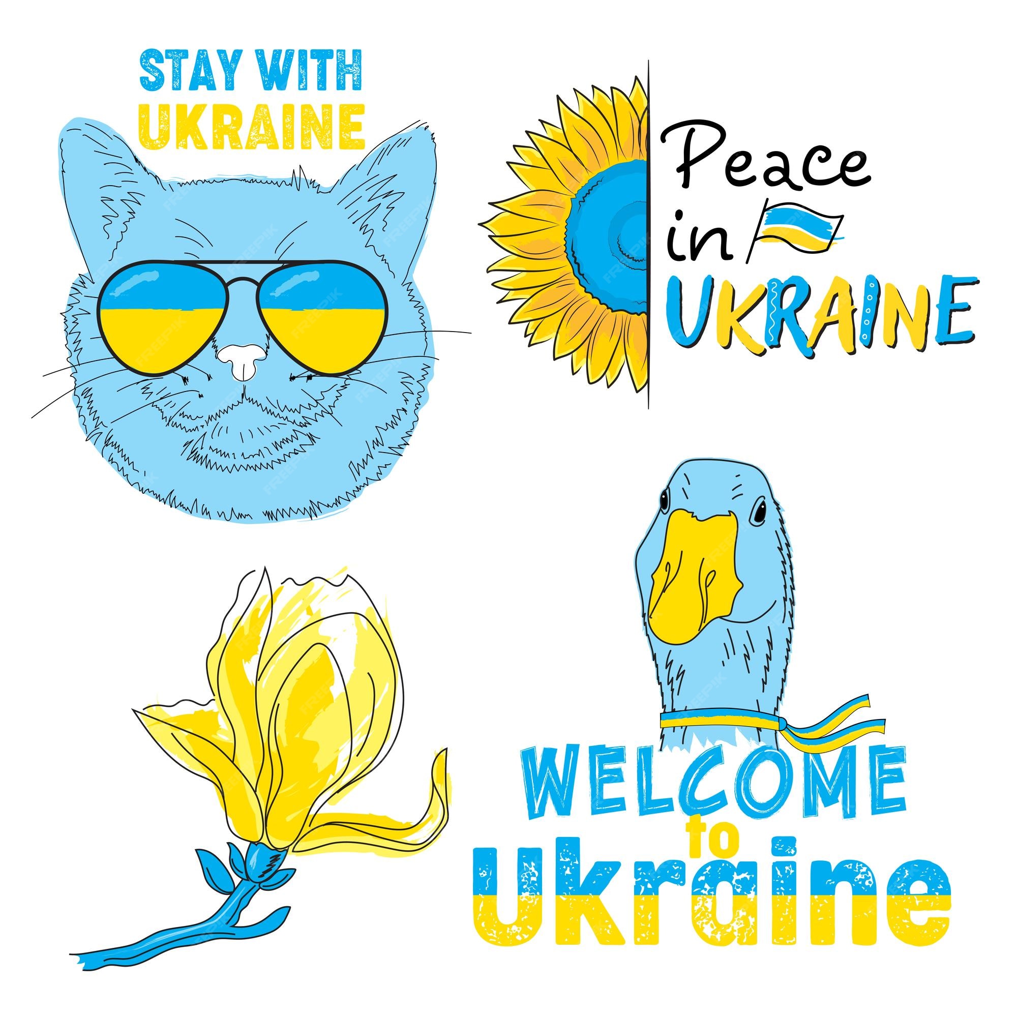 Premium Vector | Plants and animals of ukraine symbol national