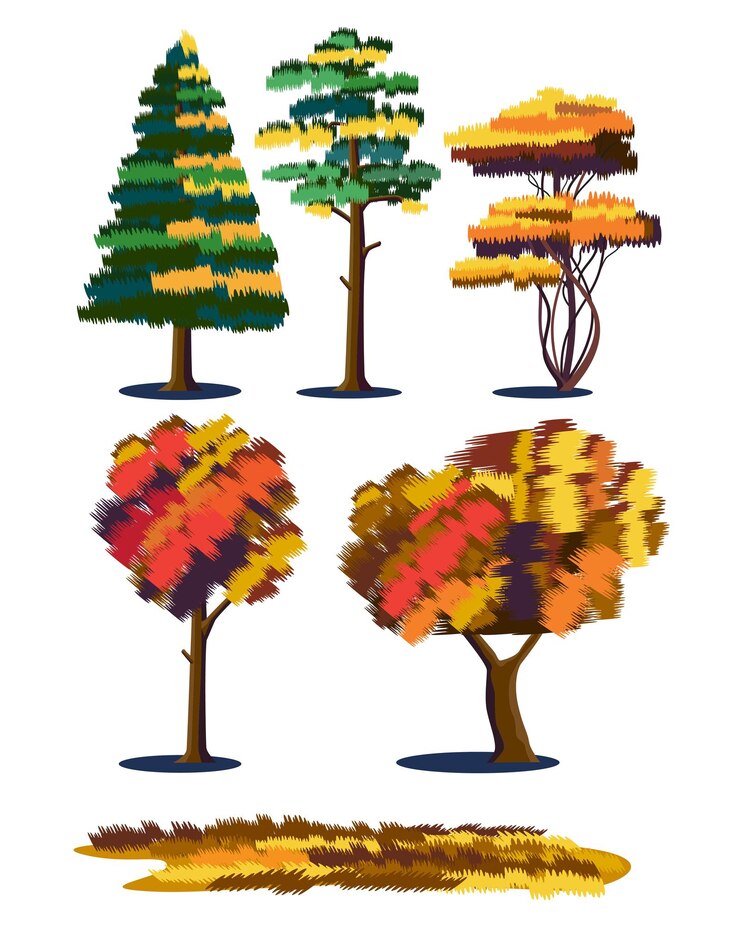 Vector plants in autumn