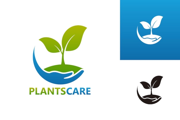 Plants Care Logo Template Design Vector Emblem Design Concept Creative Symbol Icon