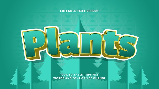 Plants editable text effect in simple and modern text style