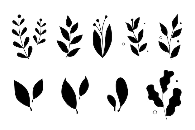 Vector plants or grass sillouette